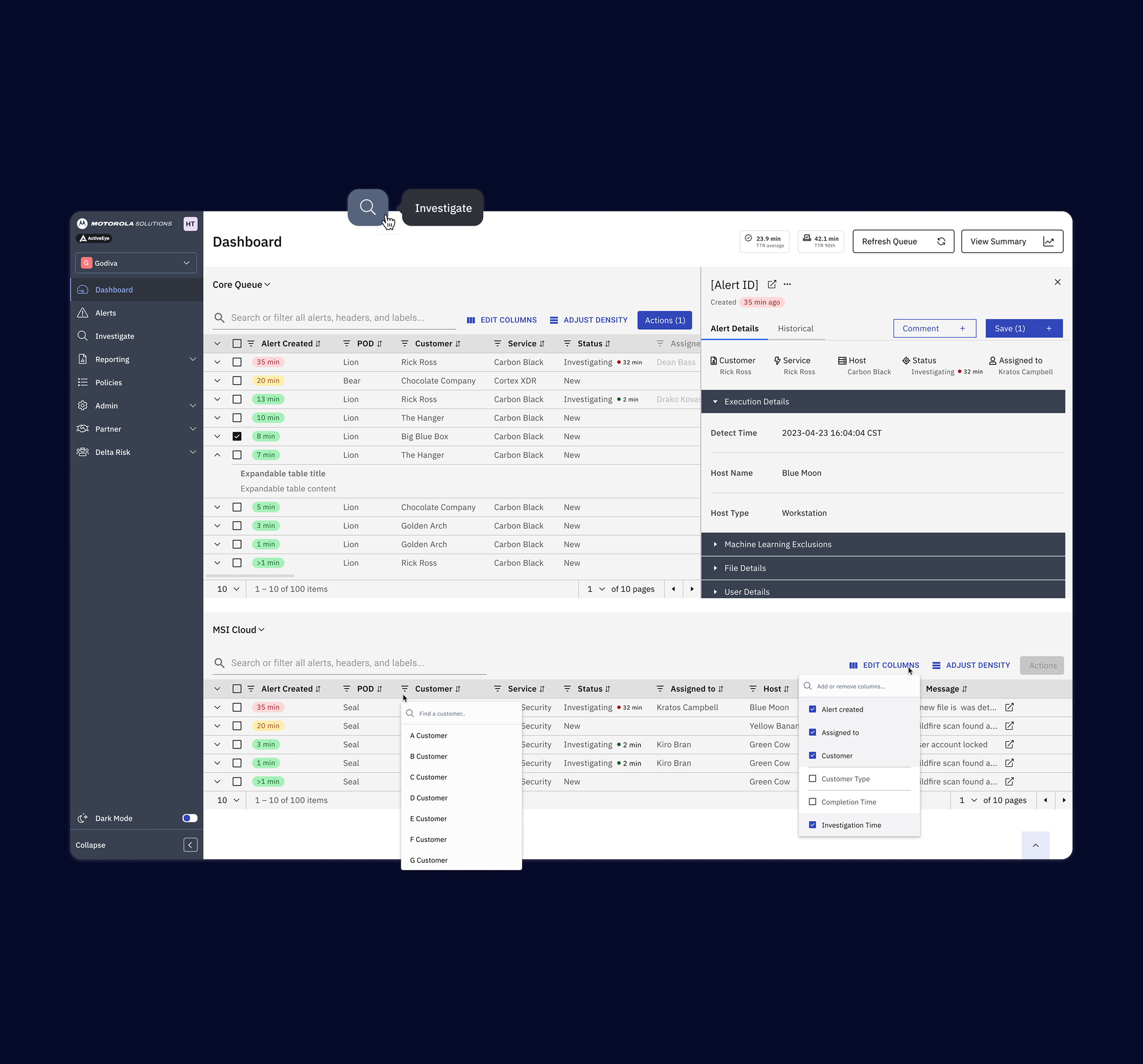 ActiveEye Queue Dashboard